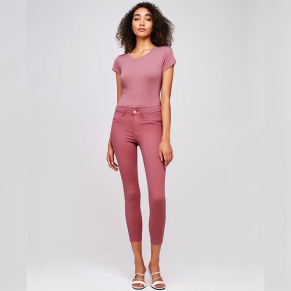 Sz28 L'AGENCE Margot High-Rise Skinny Jean in Wildrose Pink - Picture 1 of 12